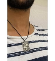 Besmele Yazılı Gümüş Erkek Kolye