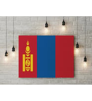 Moğolistan Bayrağı Kanvas Tablo 40x55cm Dekoratif Tablo