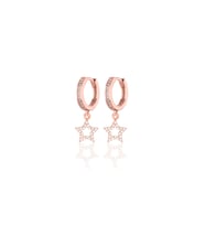 AZURİS 925 AYAR GÜMÜŞ TAŞLI YILDIZ KÜPE (Rose)