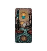 PrintiFy Huawei Y9prime2019 ile Uyumlu Simya Serisi Girdaplar Tasarımlı Uv Baskılı Köşe Korumalı Antişok Kılıf