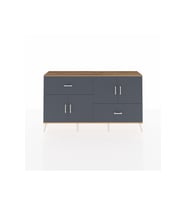 Arges Konsol 3 Raflı 2 Çekmeceli 4 Kapaklı 176x30x99 Çam-Antrasit