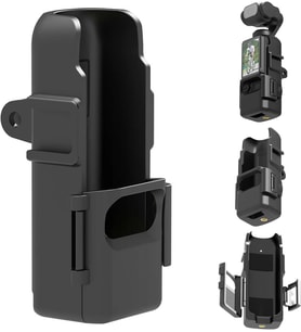 DJI Osmo Pocket 3 ile Uyumlu Koruyucu Çerçeve Frame Cage, 1/4" Vida Yuvalı ABS Kamera Kafesi, Çift Cold Shoe Montajlı Aksesuar Bağlantı Aparatı, Siyah