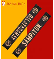 Galatasaray Lisanslı 25 Şampiyonluk 5 Yıldız Siyah Şal Atkı (Sarı-Kırmızı)