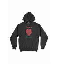 Marakeş Fas Bayraklı Kalpli Siyah Sweatshirt Hoodie