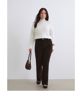 LCW Modest Kahverengi Dar Fit İspanyol Paça Kadife Kadın Pantolon