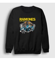 Presmono Unisex Siyah Road To Run Ramones Sweatshirt 170438tt