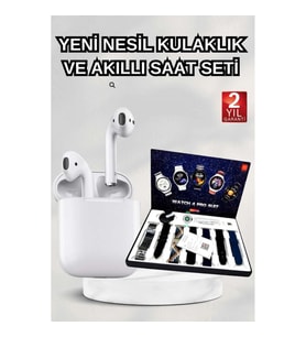 Mey İthalat® 2025 Model Akıllı Saat ve 2.Nesil TWS Bluetooth Kulaklık Yüksek Ses Kaliteli