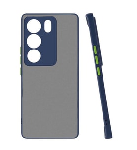 Coverzone Vivo V29 5G ile uyumlu K?l?f Hux Kapak ??k ve Dekoratif Model Toz Kir ve Darbelere Kar?? Koruma Y�kseltilmi? Kenarlar ile Ekstra Koruma Lacivert