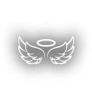 Melek Kanatları Araba Sticker siyah 18x9 CM (Beyaz)