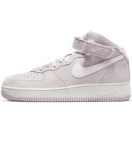 Nike Air Force 1 '07 Mid QS Leather Unisex Sneaker Hakiki Deri Yüksek Bilek Günlük Spor Ayakkabı Beyaz Pembe