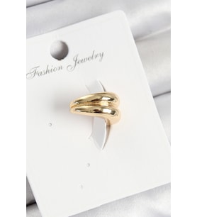Pirinç Halka Model Gold Renk Sağ Kıkırdak Küpe (Altın)