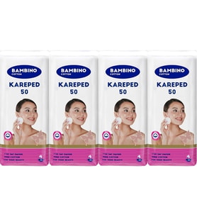 Bambino Cotton Kare Makyaj ve Bebek Temizleme Pamuğu 200 Adet (Kare En-Boy 7CM) (4PK*50)
