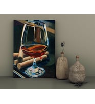 BK Home Cigars And Brandy Tasarımlı Kanvas Tablo-1