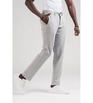 Slimfit Beli Lastikli Ve İplikli Jogger Düz Kumaş Pantolon (Gri)