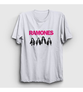 Presmono Unisex Beyaz Band V2 Ramones T-Shirt 169478tt