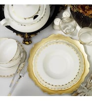 Kütahya Porselen Bone Olympos 62 Parça 9439 Desenli Yemek Takımı