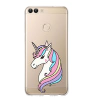 Huawei P Smart 2018 Uyumlu Kapak Unicorn Tasarımlı Şeffaf Silikon Kılıf