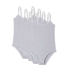 4 Adet İp Askılı Kadın Çıtçıtlı Body Gri