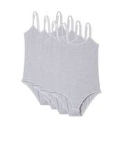 4 Adet İp Askılı Kadın Çıtçıtlı Body Gri