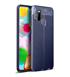 Samsung Galaxy A21S Kılıf Esnek Pu-Deri Leather-Pu Serisi Protected Case (Lacivert)