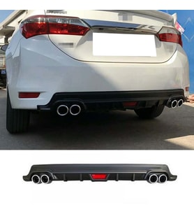 Toyota Corolla E170 Siyah Difüzör Difizör Yuvarlak Egzoz Görünüm Kulaklı Tip 2012-2019