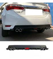 Toyota Corolla E170 Siyah Difüzör Difizör Yuvarlak Egzoz Görünüm Kulaklı Tip 2012-2019