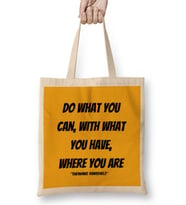 Theodore Roosevelt Quotes Gifts Vintage Retro Rainbow Style Bez Çanta Uzun Saplı