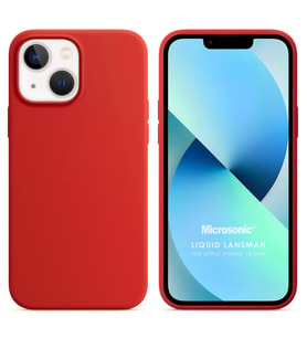Microsonic Apple iPhone 13 Mini Kılıf Liquid Lansman Silikon Kırmızı