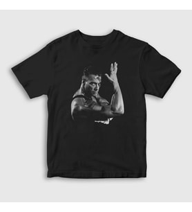 Presmono Unisex Çocuk Siyah Street Fighter Film Jean Claude Van Damme T-Shirt 259212tt