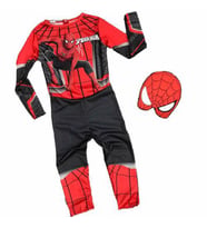 Yeni Siyah Kırmızı Spiderman Çocuk Kostümü - Spiderman Kostümü Maskeli Örümcek Adam Çocuk Kostümü