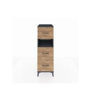 Kronos Dolap Tek Raflı 3 Çekmeceli 44x59x134 Antrasit-Çam