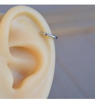 Silver Renk Cerrahi Çelik İnce Halka Tragus Piercing Helix Lob Kıkırdak (Çok Renkli)