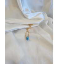 Altın Kaplama Burgu Nostalji Cam Mavi Nazar Boncuklu Murano Kolye (Turkuaz)