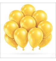 Metalik Parlak Balon, 30 cm x 10 Adet - Sarı