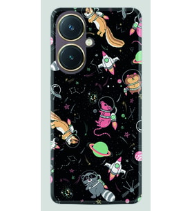 Vivo Y27 Kılıf Silikon Desen Özel Seri Planet Animals 1771