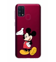 Samsung Galaxy M31 Kapak Mickey Mouse Tasarımlı Şeffaf Silikon Kılıf