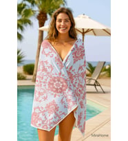 Unisex Desenli Baskılı Deniz Plaj Havlusu Otantik Nar Çiçeği 70x140 Cm