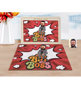 BK Gift Kişiye Özel Erkek Big Boss Karikatürlü 1000 Parça Profesyonel Puzzle-3