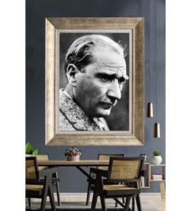Gümüş Çerçeveli Atatürk Tablo za428