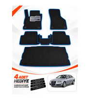 e-biz AUDİ A6 (2008-2011) Uyumlu EVA Oto Paspas Bagaj Paspası Dahil Metal Topukluklu Siyah-Mavi