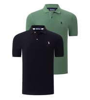 İKİLİ SET T8561 DEWBERRY ERKEK TSHIRT-SİYAH-AÇIK HAKİ (Karışık)