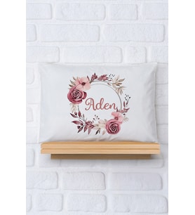 Pia Baby Premium %100 Pamuk İsme Özel Kız Bebek Yastık Kılıfı 35*45 cm 5008-12