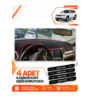 JEEP GRAND CHEROKEE (2014-2020) Uyumlu Ön Torpido Koruma Kılıfı Halısı - Siyah Kırmızı