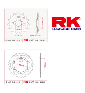 RK Yamaha Xt 660 X/R 15/45T Ön Arka Dişli Set 520 04-14