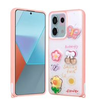 Xiaomi Redmi Note 13 Pro 5G Uyumlu Kılıf Parlayan Simli Kabartma Figürlü Zore Cevze Kapak