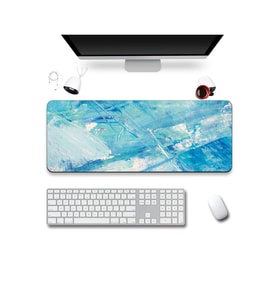 SonicTouch Klavye Mousepad 40x90cm Dikişsiz Pürüzsüz Sıvı Geçirmez Kaymaz Taban Mint Fırtınası