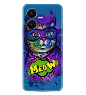 Vivo Y22S Kılıf Silikon Desen Özel Seri Super Meow 1715