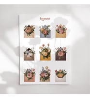 Vintage Zarftaki Çiçekler Temalı Sticker Seti (1 adet A6)  Ajanda, Defter, Planlayıcı Çıkartma (Çok Renkli)