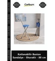 Özel Üretim Ergonomik Hafif Pratik Dayanıklı Seyahat Katlanabilir Baston Sandalye Oturaklı 88 cm