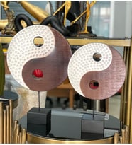 2 Li Kaideli Ying Yang Biblo Sonsuzluk Sembolü Obje Modern Özel Tasarım (Kahverengi)